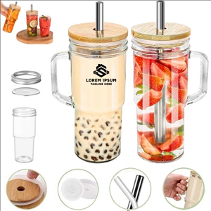 24oz /700mlglass Cup Coffee Beer Mug With Handle